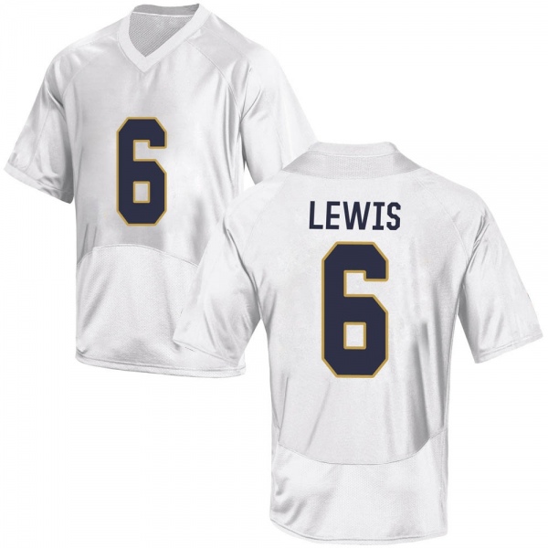 Clarence Lewis Notre Dame Fighting Irish NCAA Men's #6 White Replica College Stitched Football Jersey DPZ6055IP